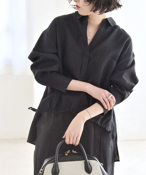 「quaranciel」 長袖ポロシャツ ONE SIZE ブラウン レディース_画像7