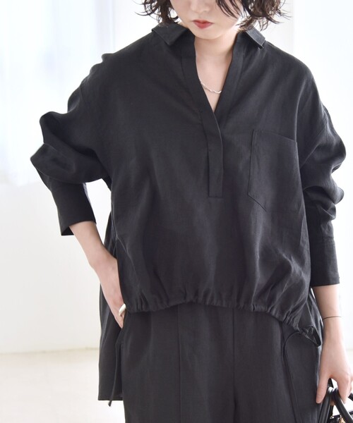 「quaranciel」 長袖ポロシャツ ONE SIZE ブラウン レディース_画像8