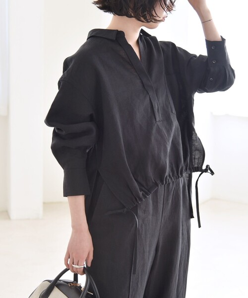 「quaranciel」 長袖ポロシャツ ONE SIZE ブラウン レディース_画像9