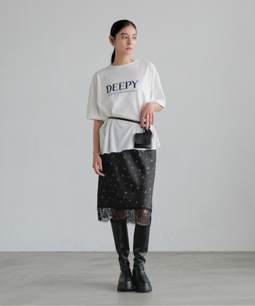LOWRYS FARM（ローリーズファーム） スカート ストレッチサテンレース