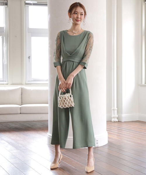 「DRESS PLUS」 オールインワン L チャコールグレー レディース_画像5