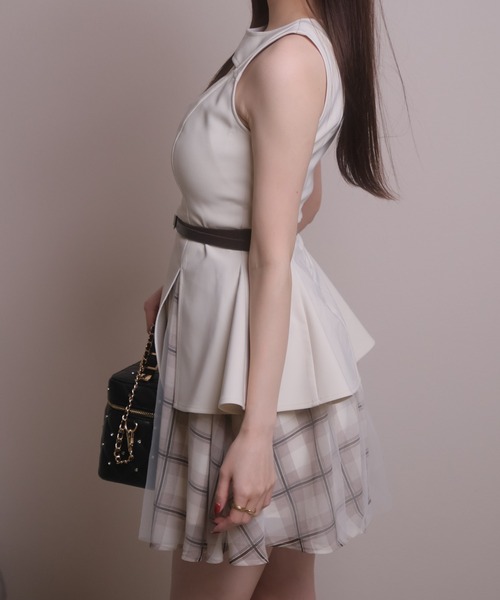ワンピース レイヤードノースリワンピースの画像