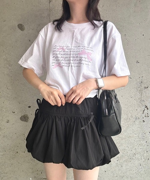 tシャツ 半袖 英字ピンクリボン半袖Tシャツ レディース : ZOZOTOWN