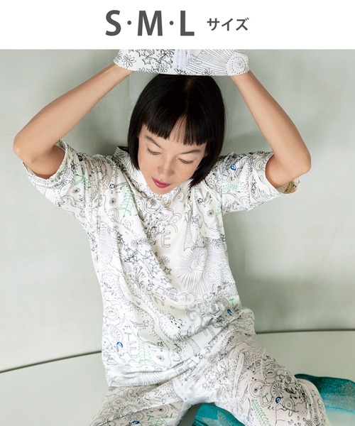 ツモリチサト　半袖パジャマ tsumori chisato SLEEP パジャマ ルームウェア 綿100%(本体) パジャマ