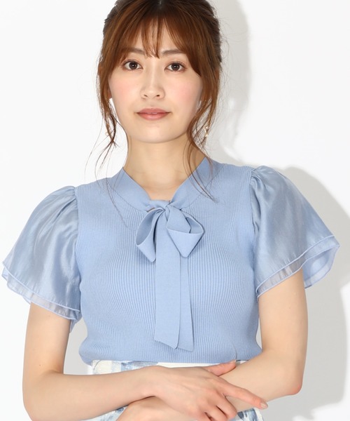 「MISCH MASCH」 半袖ニット M ブラウン レディース_画像2