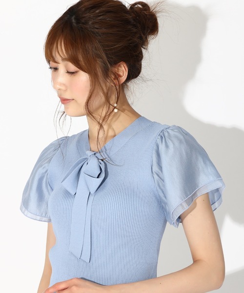 「MISCH MASCH」 半袖ニット M ブラウン レディース_画像6