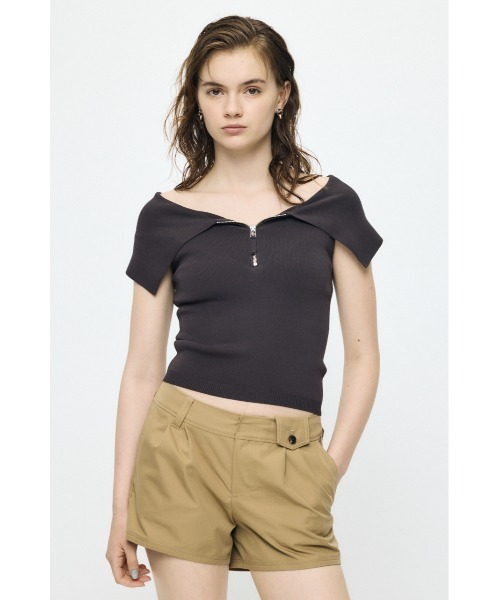 MOUSSY（マウジー） ニット セーター OFF SHOULDER HALF ZIP KNIT