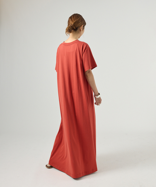 ワンピース 半袖 Tie-Neck Jersey Dress