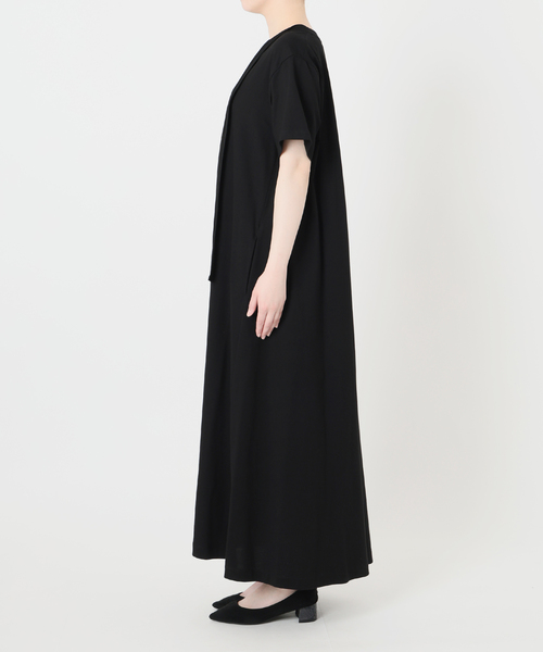 ワンピース 半袖 Tie-Neck Jersey Dress