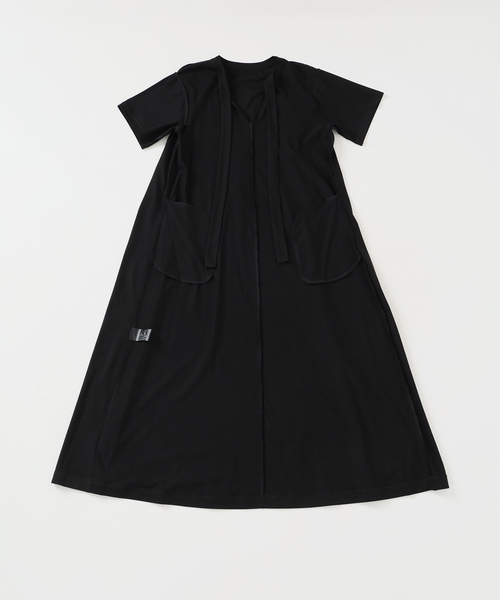 ワンピース 半袖 Tie-Neck Jersey Dress