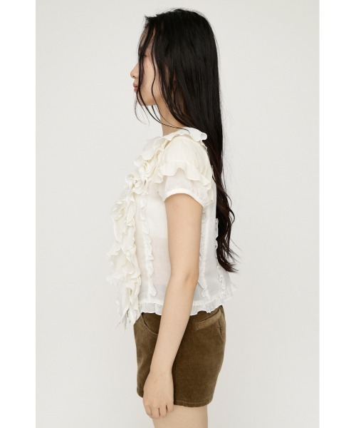 SLY（スライ） ブラウス シャツ 半袖 MIX FRILL COMPACT BL ミックス