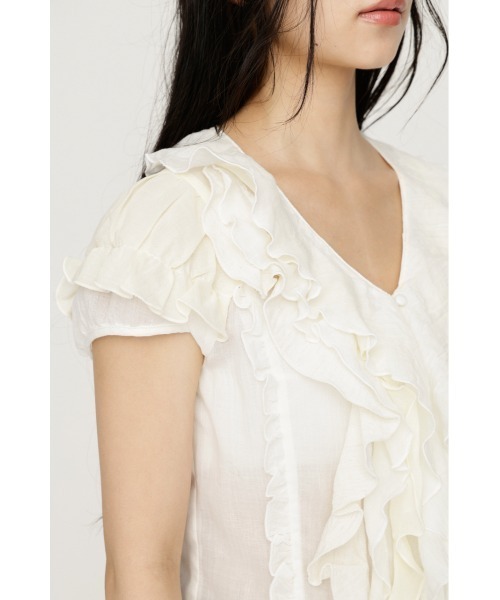 SLY（スライ） ブラウス シャツ 半袖 MIX FRILL COMPACT BL ミックス