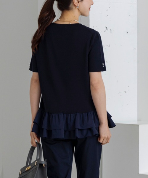 「Sono」 半袖ニット F ネイビー レディース_画像3