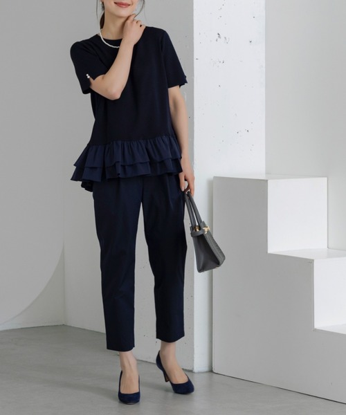 「Sono」 半袖ニット F ネイビー レディース_画像4