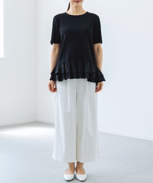 「Sono」 半袖ニット F ネイビー レディース_画像5