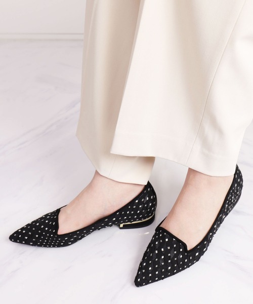「artemis by DIANA」 フラットパンプス 22.5cm ブラック×ブラック レディース_画像6