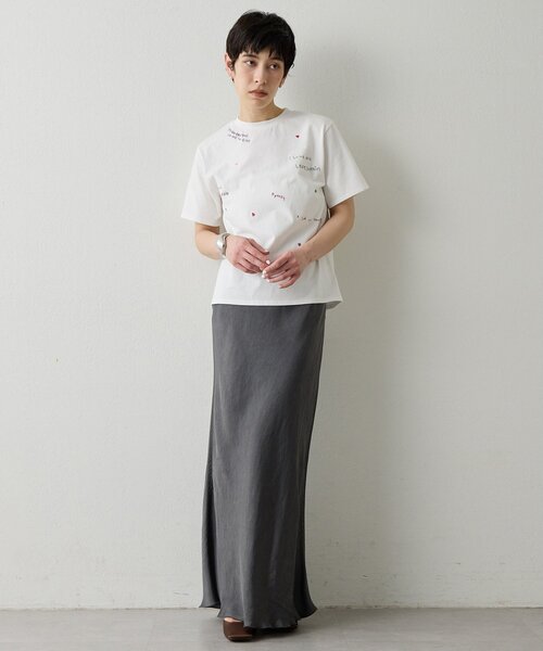 「THE PAUSE」 半袖Tシャツ FREE チャコールグレー レディース_画像4