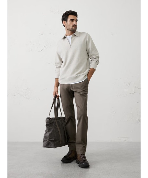 ヘンリーネック tシャツ BANANA REPUBLIC FACTORY STORE　　オットマンハーフジップポロ メンズ