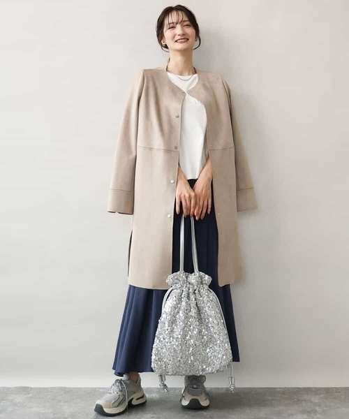 MK MICHEL KLEIN（エムケー ミッシェルクラン） ノーカラーコート