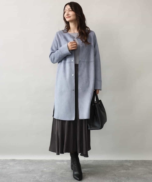 MK MICHEL KLEIN（エムケー ミッシェルクラン） ノーカラーコート