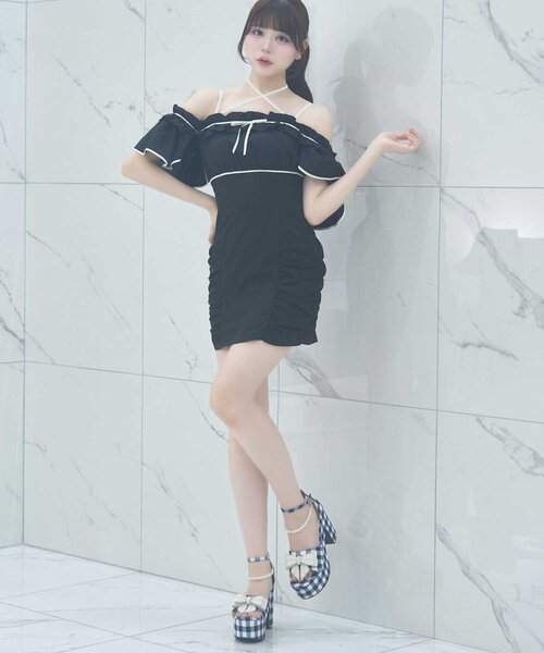 「Belle Charme」 半袖ワンピース FREE アイボリー レディース_画像5