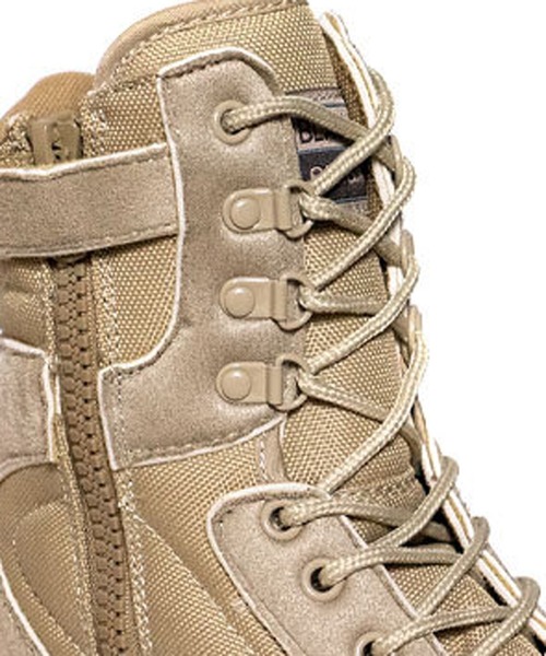 8 ブーツ ミリタリーサイドジップ付きコンバットブーツ メンズ