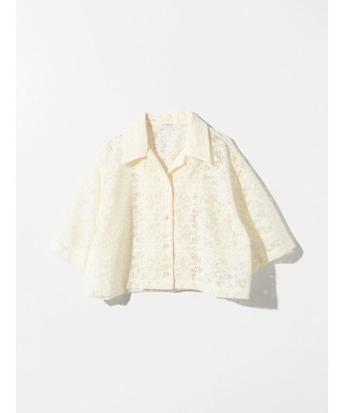 MIDIUMISOLID ブラウス MIDIUMISOLID ブラウス シャツ for Ladies オープンカラーレース