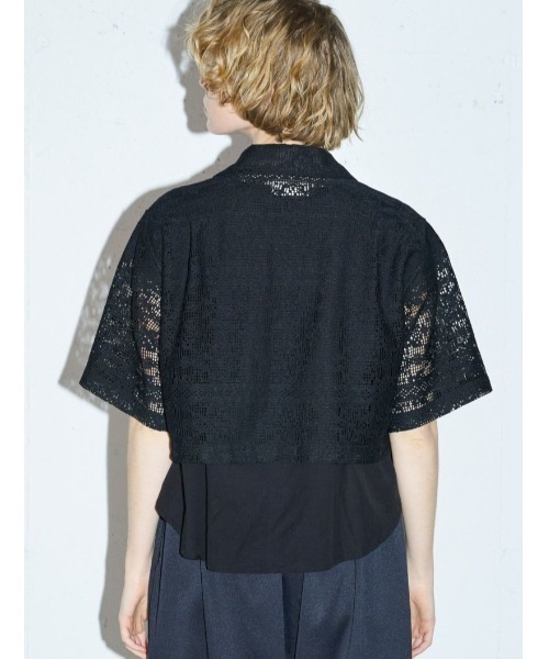 MIDIUMISOLID ブラウス シャツ for Ladies オープンカラーレース