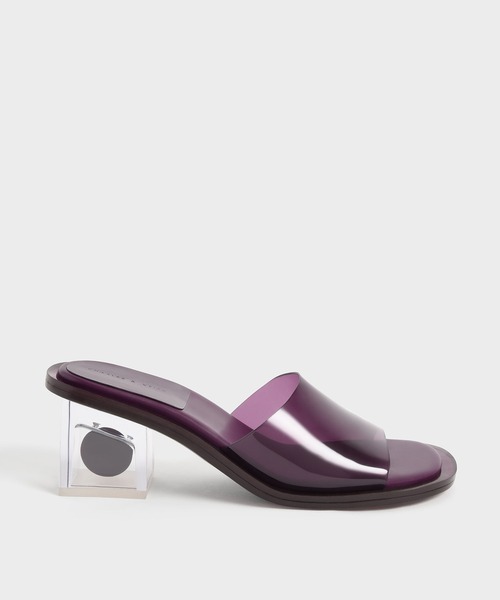 CHARLES ＆ KEITH サンダル マディソン クリアスカルプチャー