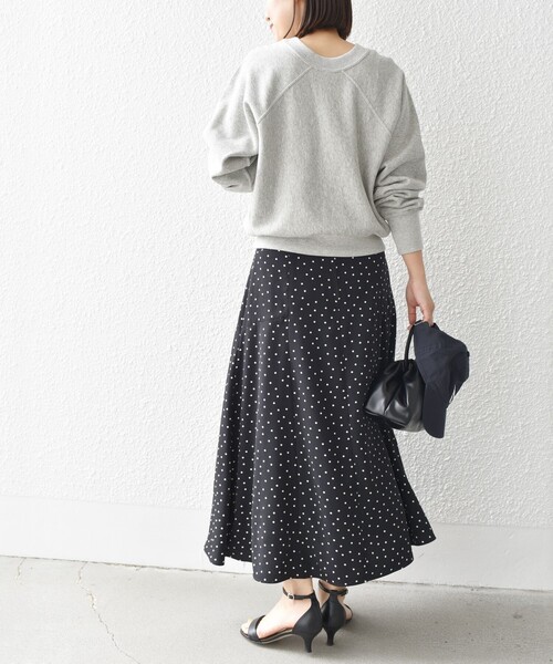 SHIPS（シップス） スカート *「手洗い可能」ドット / 花柄 切替