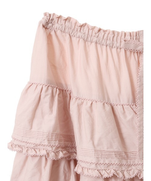 スカート グラデーションフリルスカート PINK