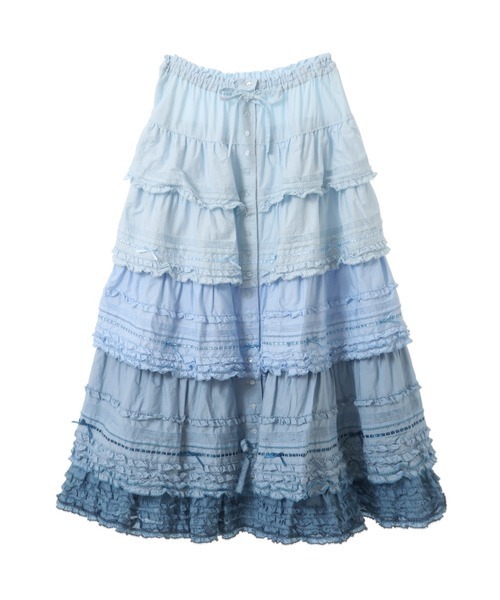 スカート グラデーションフリルスカート PINK