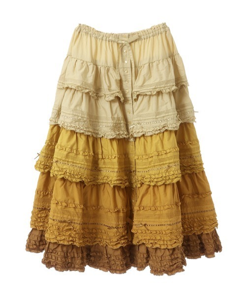 スカート グラデーションフリルスカート PINK