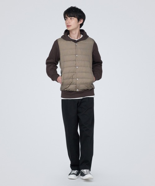 無印良品 ブラウン ダウンベスト M 無印良品（MUJI） ダウンベスト ベスト 軽量ダウンノーカラーベスト