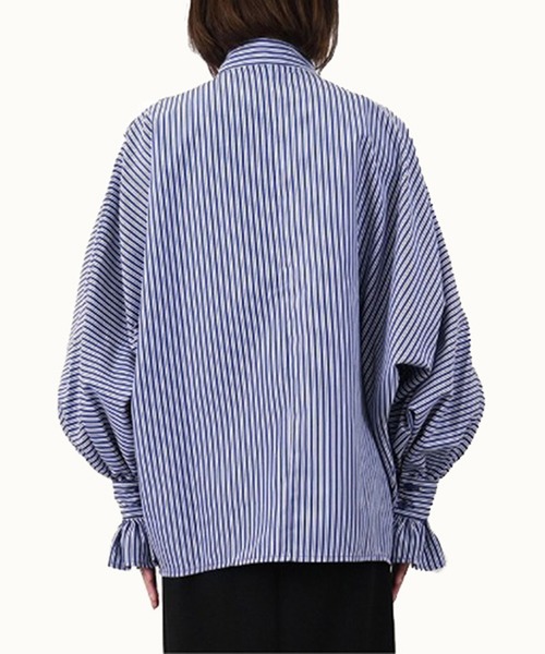 ブラウス シャツ 先染めランダムストライプフリルドルマンブラウス レディース STYLEBLOCK ブラウス シャツ 先染めランダムストライプフリル