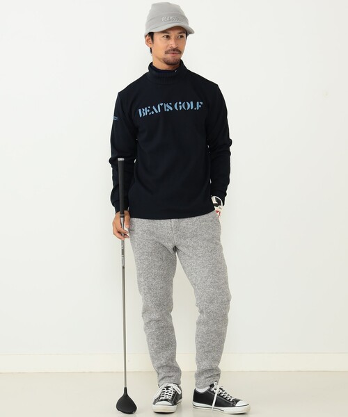 tシャツ Tシャツ BEAMS GOLF ORANGE LABEL / ニットリブ モックネック プルオーバー BEAMS GOLF ORANGE LABEL ニットリブ モックネック