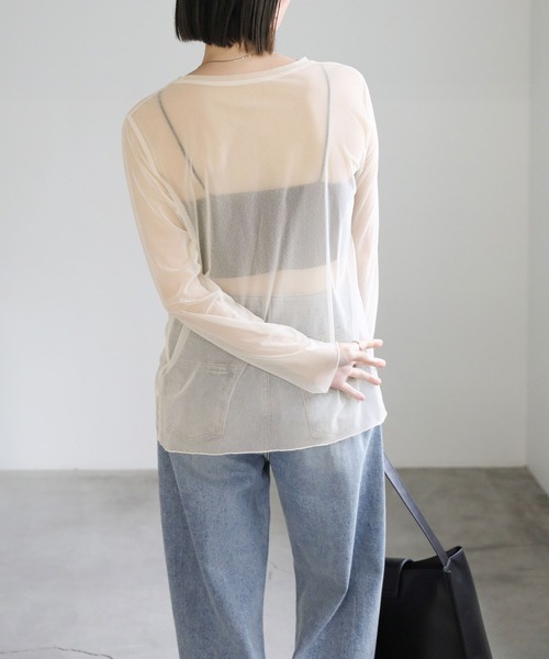 select MOCA（セレクトモカ） tシャツ ニュアンスシアーメロートップス