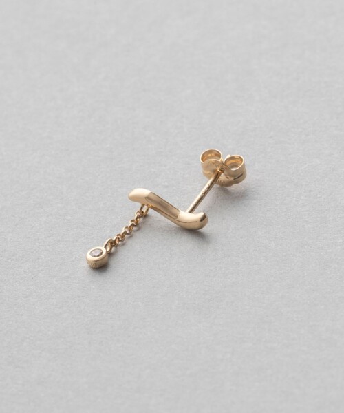ete bijoux（エテ ビジュー） ピアス K18YG ピース ブラウン