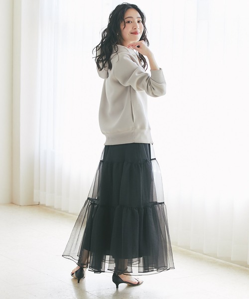 La boutique BonBon◆ジップパーカー/2/ポリエステル/BEG/250-95502 La boutique Bonbon パーカー ダンボールジップパーカー