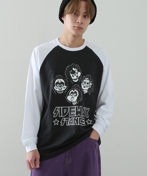 STAND ALONE / スタンドアローン | 2023AW | LAYERED SHIRT ダメージ加工 レイヤード Tシャツ | F | ブラック / ホワイト | レディース AP STUDIO tシャツ 「StandAlone/スタンド アローン」STA PRINTED
