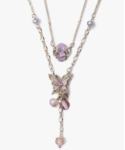 ANNA SUI ネックレス 蝶 バラモチーフ 2点セットネックレス