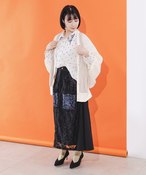 iS ScoLar - イズスカラー 542202 シャーリングドットor無地 シアーシャツ iS ScoLar シャツ SALE is イズ スカラー 542202 シャーリング