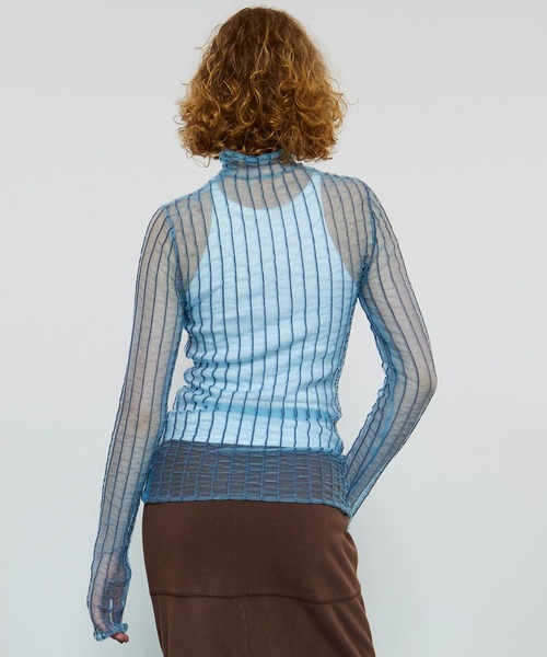 MAISON SPECIAL ニット セーター Shirring Stripe Sheer