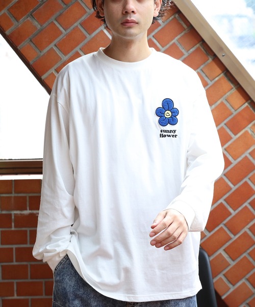 8（eight） tシャツ ワンポイント相良刺繍ロンTシャツ メンズ