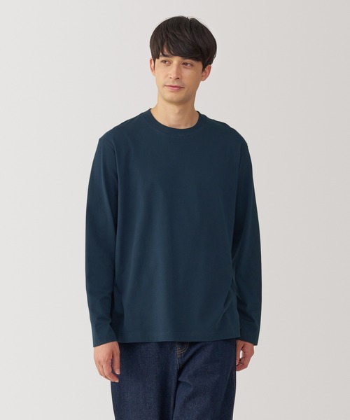 無印良品（MUJI） tシャツ 紳士 起毛クルーネック長袖Tシャツ メンズ