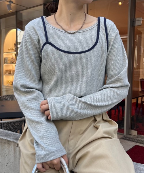 CIAOPANIC TYPY tシャツ リブアシメキャミレイヤードトップス