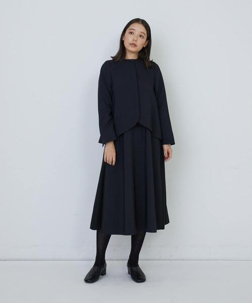 美品　ADIEU TRISTESSE ノーカラーブルゾン ジャカードジャケット（ノーカラージャケット）｜ADIEU