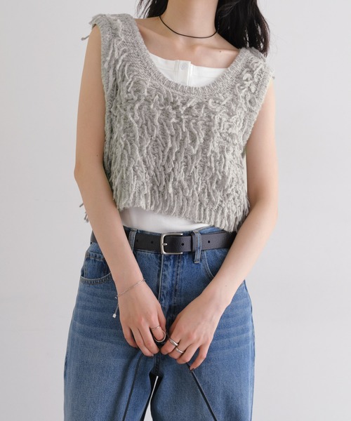 andme（アンドミー） ニット セーター ループツイスト編みニットベスト