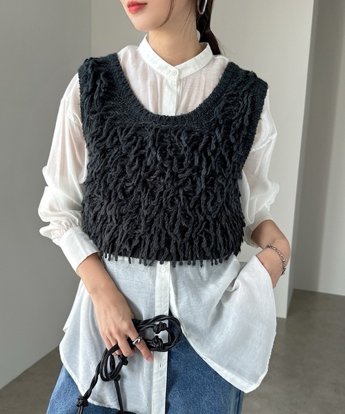 andme（アンドミー） ニット セーター ループツイスト編みニットベスト