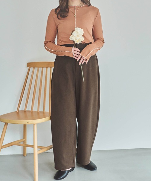 デザインカーブシルエットパンツ mil パンツ 「5サイズ展開」美シルエットカーブパンツ